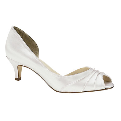 Abby Dyeable White Low Heel Bridal Shoes