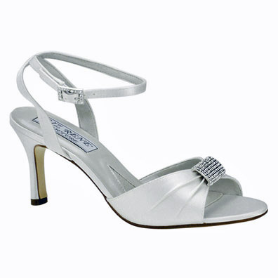 Audrey Dyeable White Mid Heel Bridal Shoes