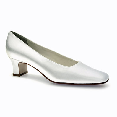 Betty Dyeable White Low Heel Bridal Shoes