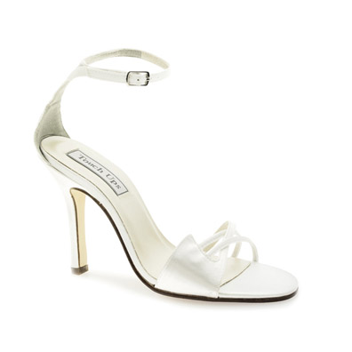 Cassandra Dyeable White Satin Sky High Heel Bridal Shoes