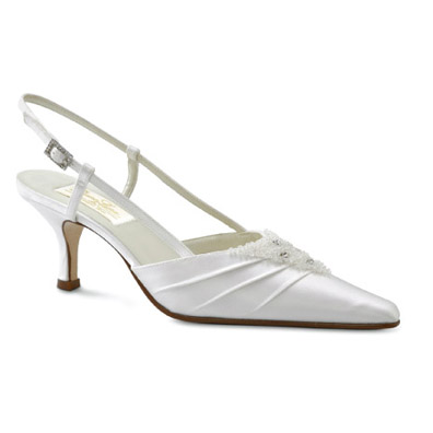 Celeste White Silk High Heel Bridal Shoes