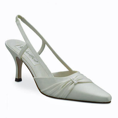 Donna Ivory Satin Mid Heel Bridal Shoes