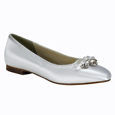 white satin flats