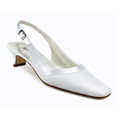 Gabriella Dyeable White Low Heel Bridal Shoes