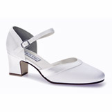 Ginger White Low Heel Bridal Shoes