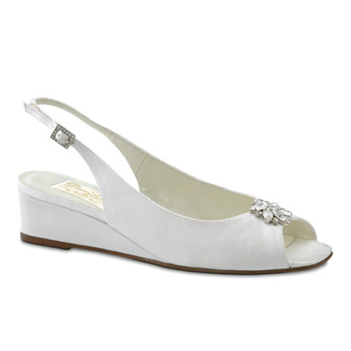 Jocelyn White Silk Low Heel Bridal Shoes