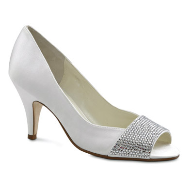 Juliana White Silk High Heel Bridal Shoes