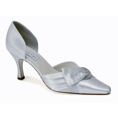 Katrina White Satin High Heel Bridal Shoes