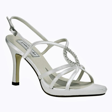 Logan White Satin High Heel Bridal Shoes