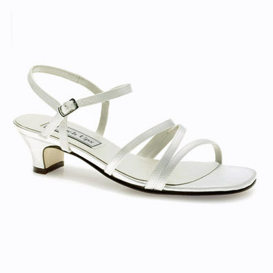 Lynn Dyeable White Low Heel Bridal Shoes