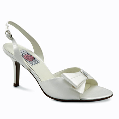Mischa White Silk High Heel Bridal Shoes