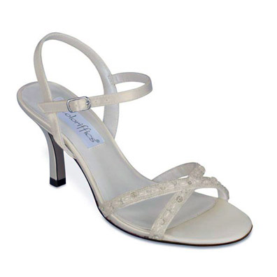 Tiffany Ivory Satin Mid Heel Bridal Shoes